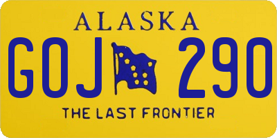 AK license plate GOJ290