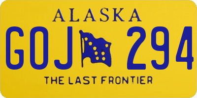 AK license plate GOJ294