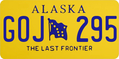AK license plate GOJ295