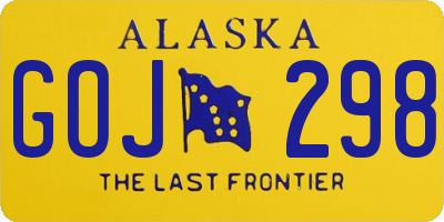 AK license plate GOJ298