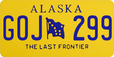 AK license plate GOJ299