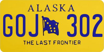 AK license plate GOJ302