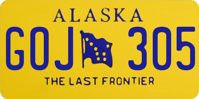 AK license plate GOJ305