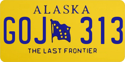 AK license plate GOJ313