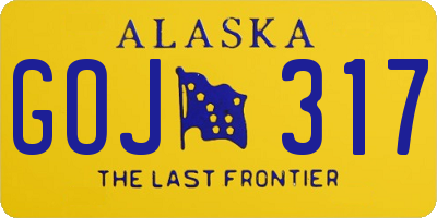 AK license plate GOJ317
