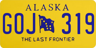 AK license plate GOJ319