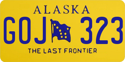 AK license plate GOJ323
