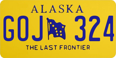 AK license plate GOJ324