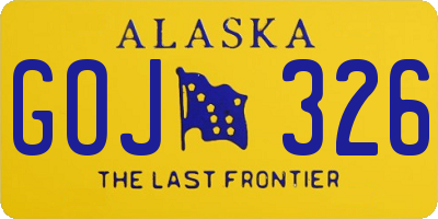 AK license plate GOJ326