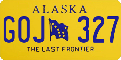 AK license plate GOJ327