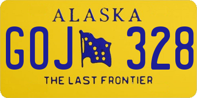 AK license plate GOJ328