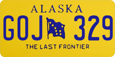 AK license plate GOJ329