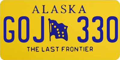 AK license plate GOJ330