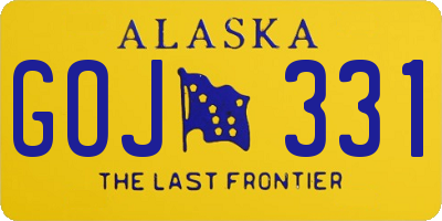 AK license plate GOJ331