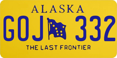 AK license plate GOJ332