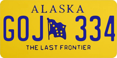 AK license plate GOJ334