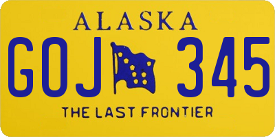 AK license plate GOJ345