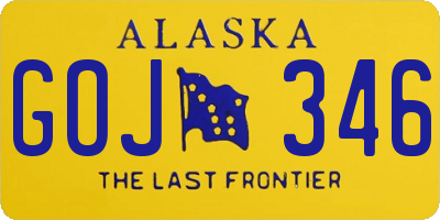 AK license plate GOJ346