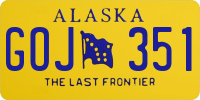 AK license plate GOJ351