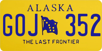 AK license plate GOJ352