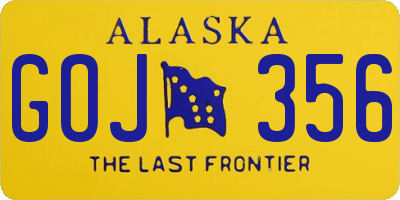 AK license plate GOJ356