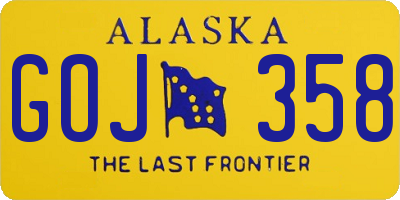 AK license plate GOJ358
