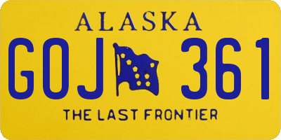 AK license plate GOJ361