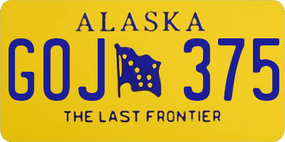 AK license plate GOJ375
