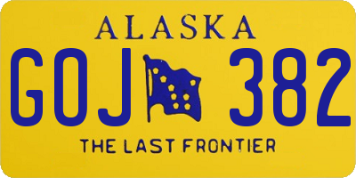 AK license plate GOJ382