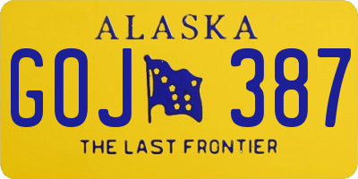AK license plate GOJ387