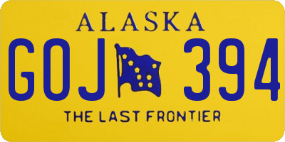 AK license plate GOJ394