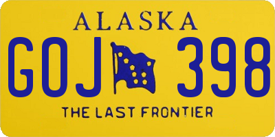 AK license plate GOJ398