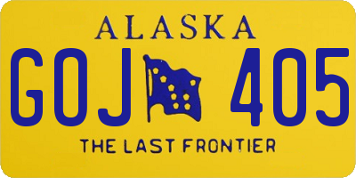 AK license plate GOJ405