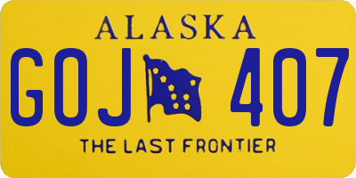 AK license plate GOJ407