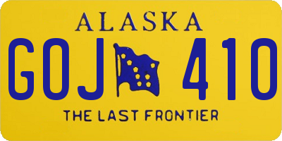 AK license plate GOJ410