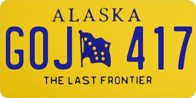 AK license plate GOJ417