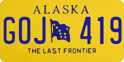 AK license plate GOJ419