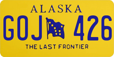 AK license plate GOJ426