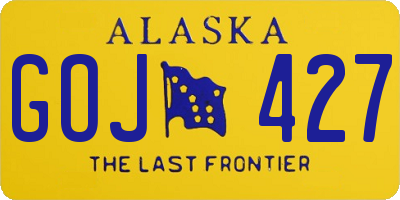 AK license plate GOJ427