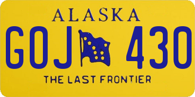 AK license plate GOJ430