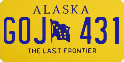 AK license plate GOJ431