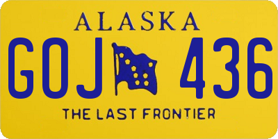 AK license plate GOJ436