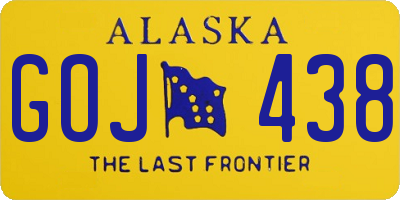 AK license plate GOJ438