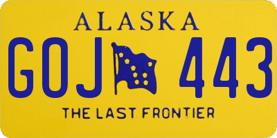 AK license plate GOJ443