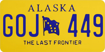 AK license plate GOJ449