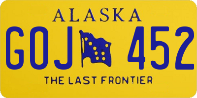AK license plate GOJ452