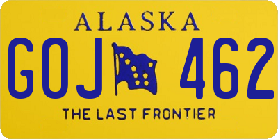 AK license plate GOJ462