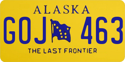 AK license plate GOJ463