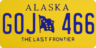 AK license plate GOJ466