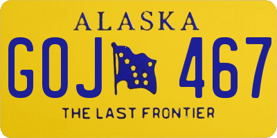 AK license plate GOJ467